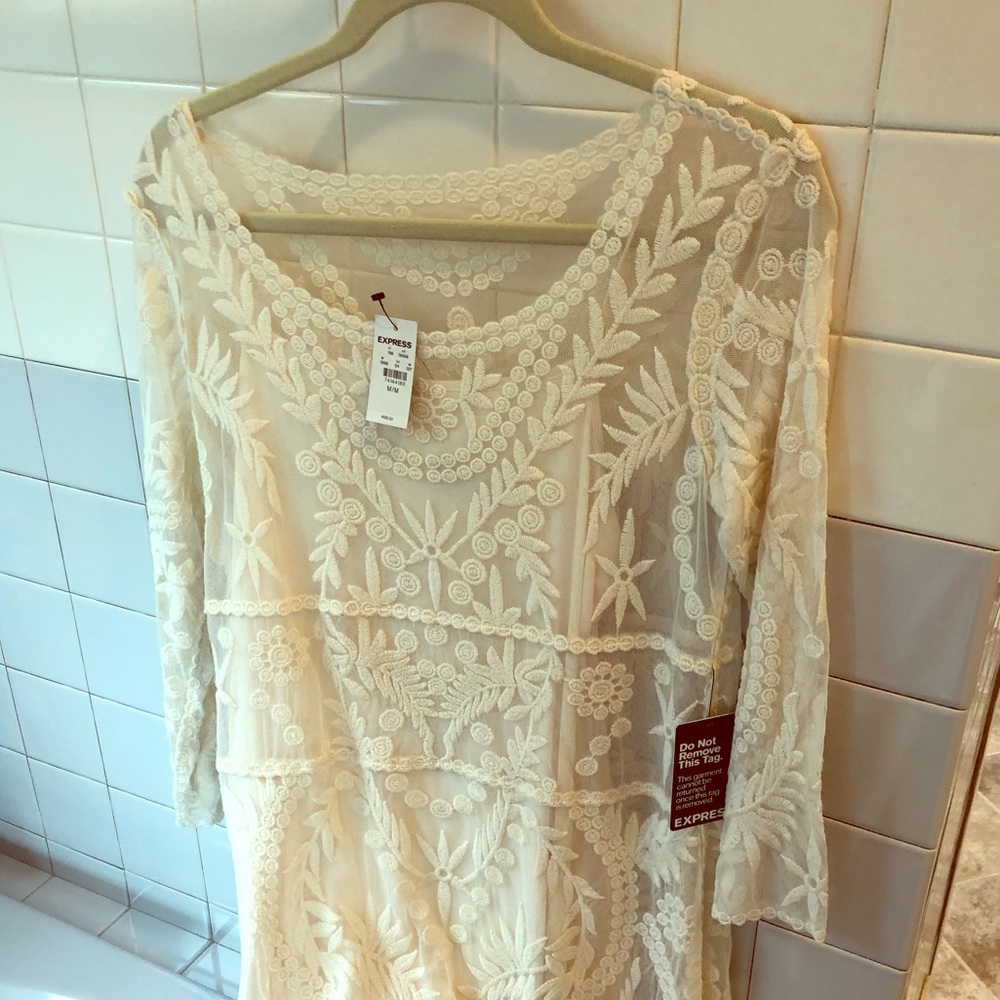 Cream lace express dress
